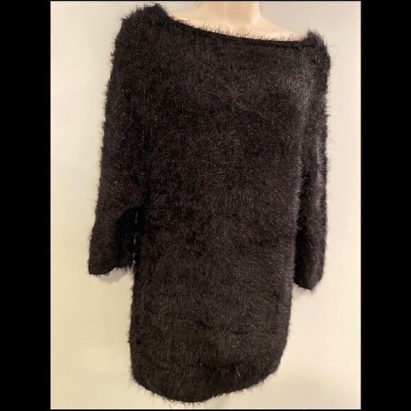 BEBE FUZZY METALLIC SOFT OVERSIZED SWEATER S - Picture 5 of 11